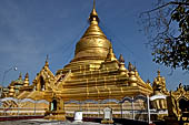 Myanmar - Mandalay, Kuthodaw Pagoda. 729 white pitaka pagodas contain the Tipitaka, the sacred texts of Theravada Buddhism. 